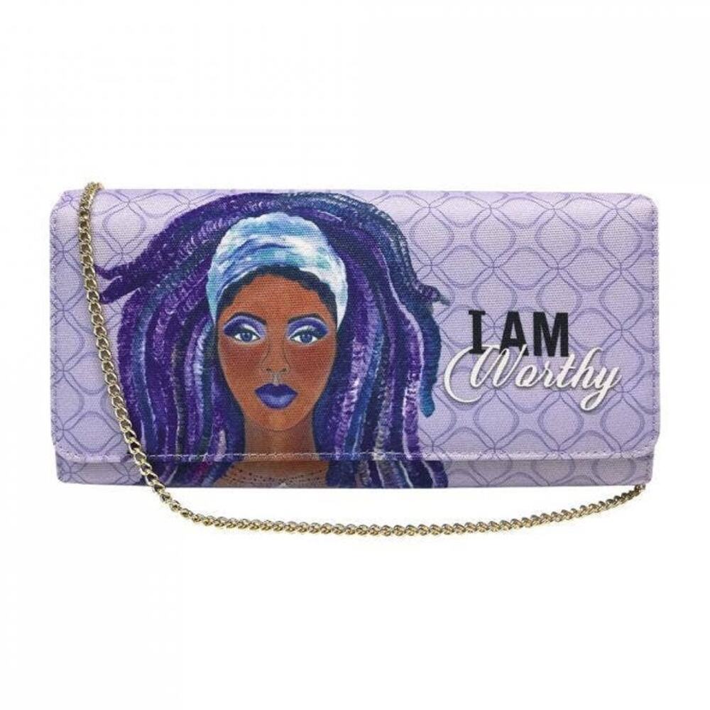 Canvas Statement Clutch | I Am Worthy